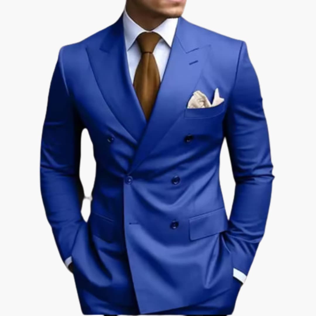 Costume homme deux pièces avec veste croisée et pantalon slim