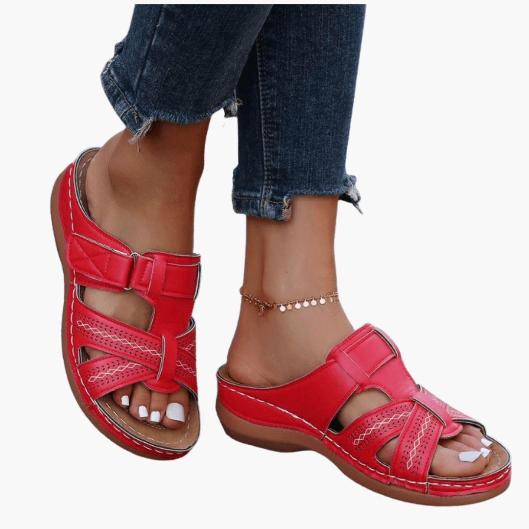 Comfortabele dames sandalen met orthopedische zool en open teen