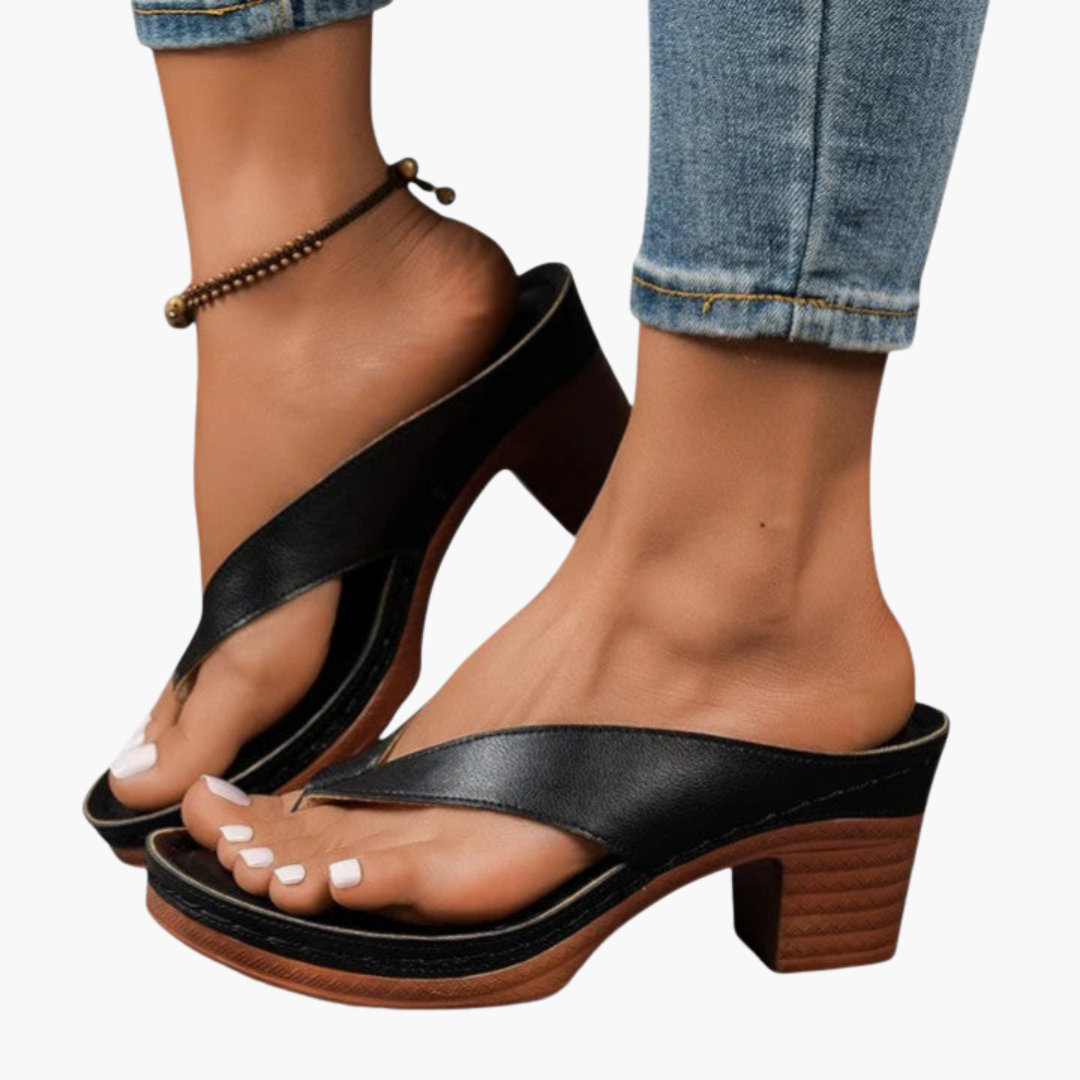 Women's Sandals with Block Heel and Platform Sole