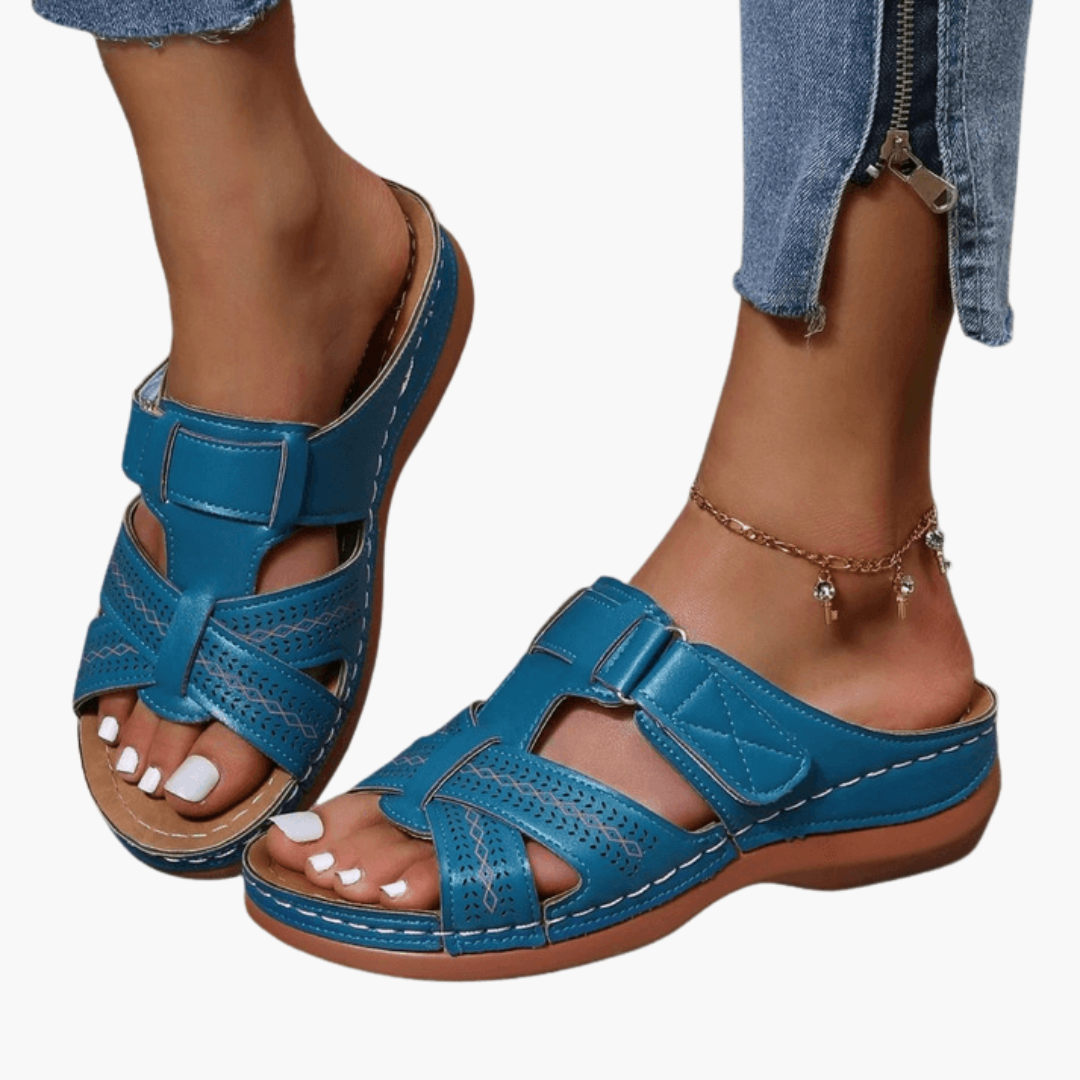 Comfortabele dames sandalen met orthopedische zool en open teen