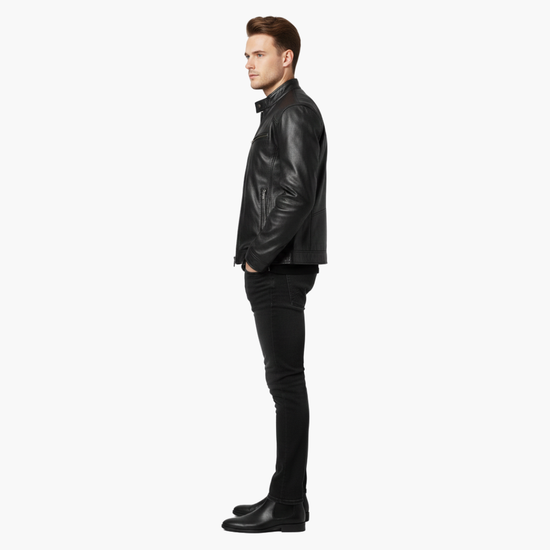 Veste homme à col montant avec poches zippées