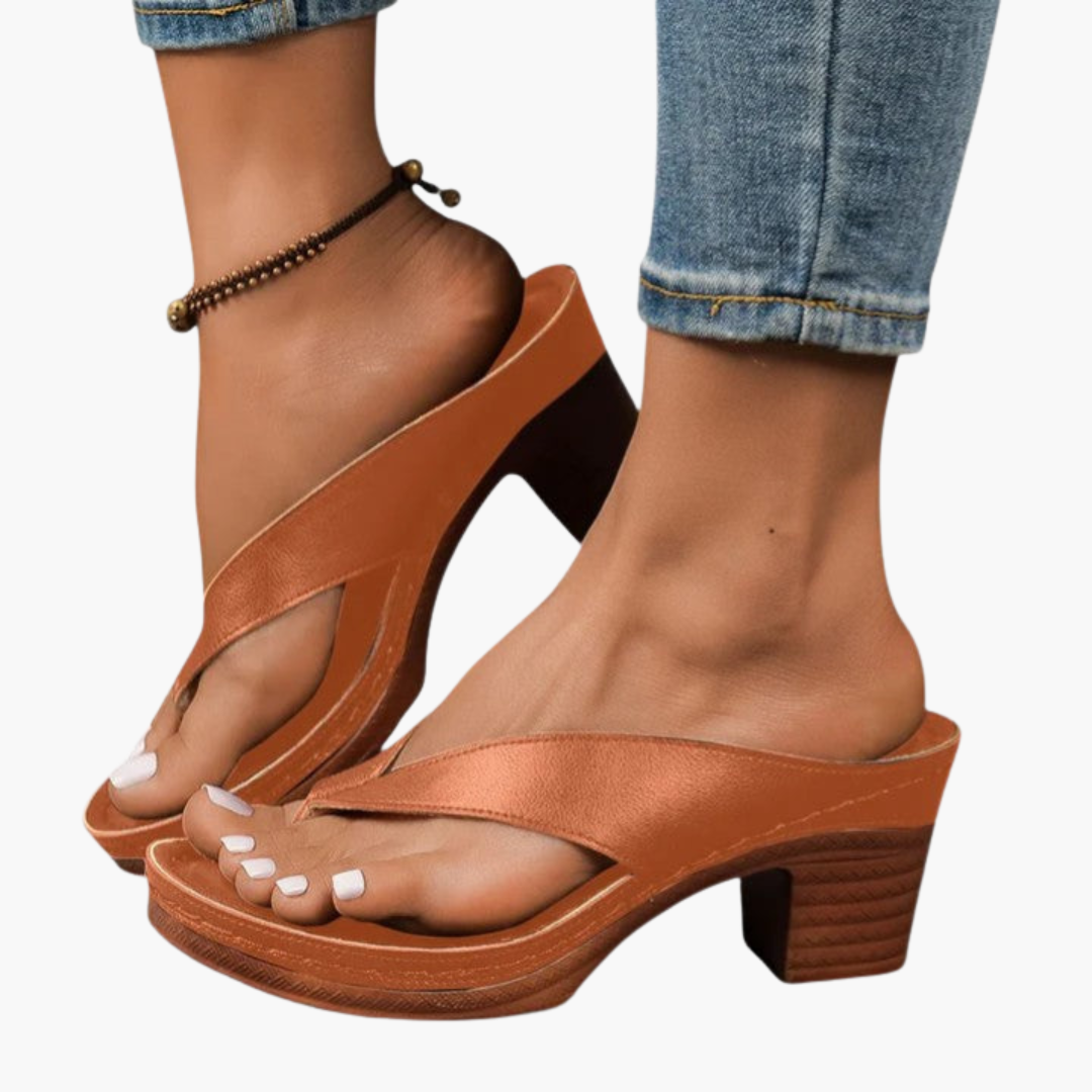 Women's Sandals with Block Heel and Platform Sole