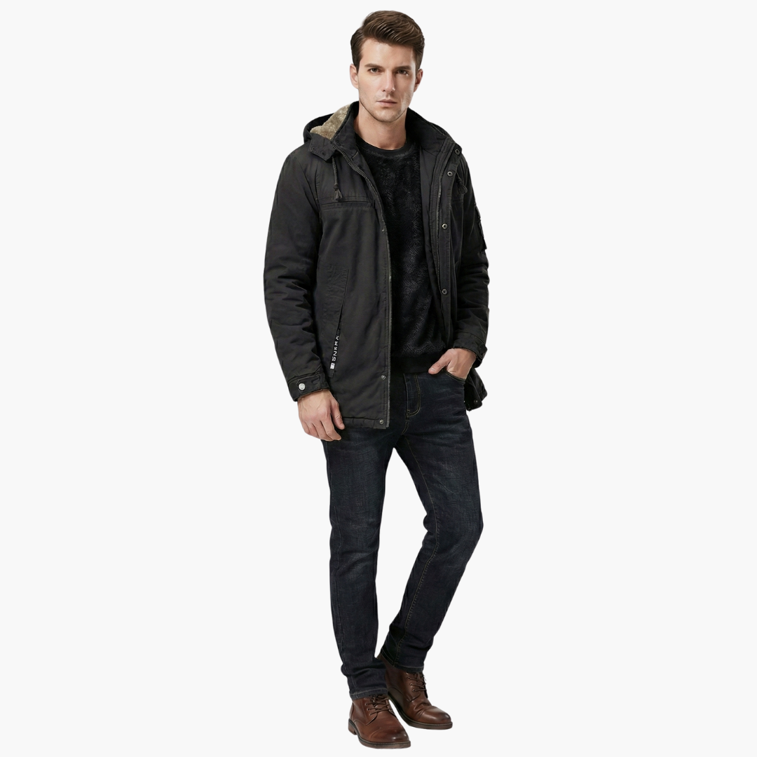 Veste homme avec capuche et fermeture zippée