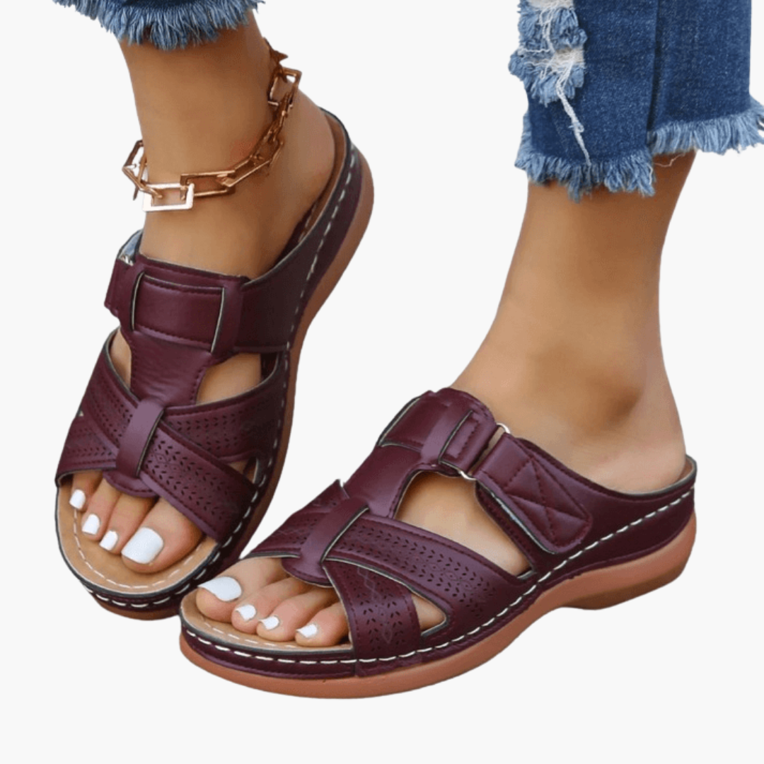 Comfortabele dames sandalen met orthopedische zool en open teen