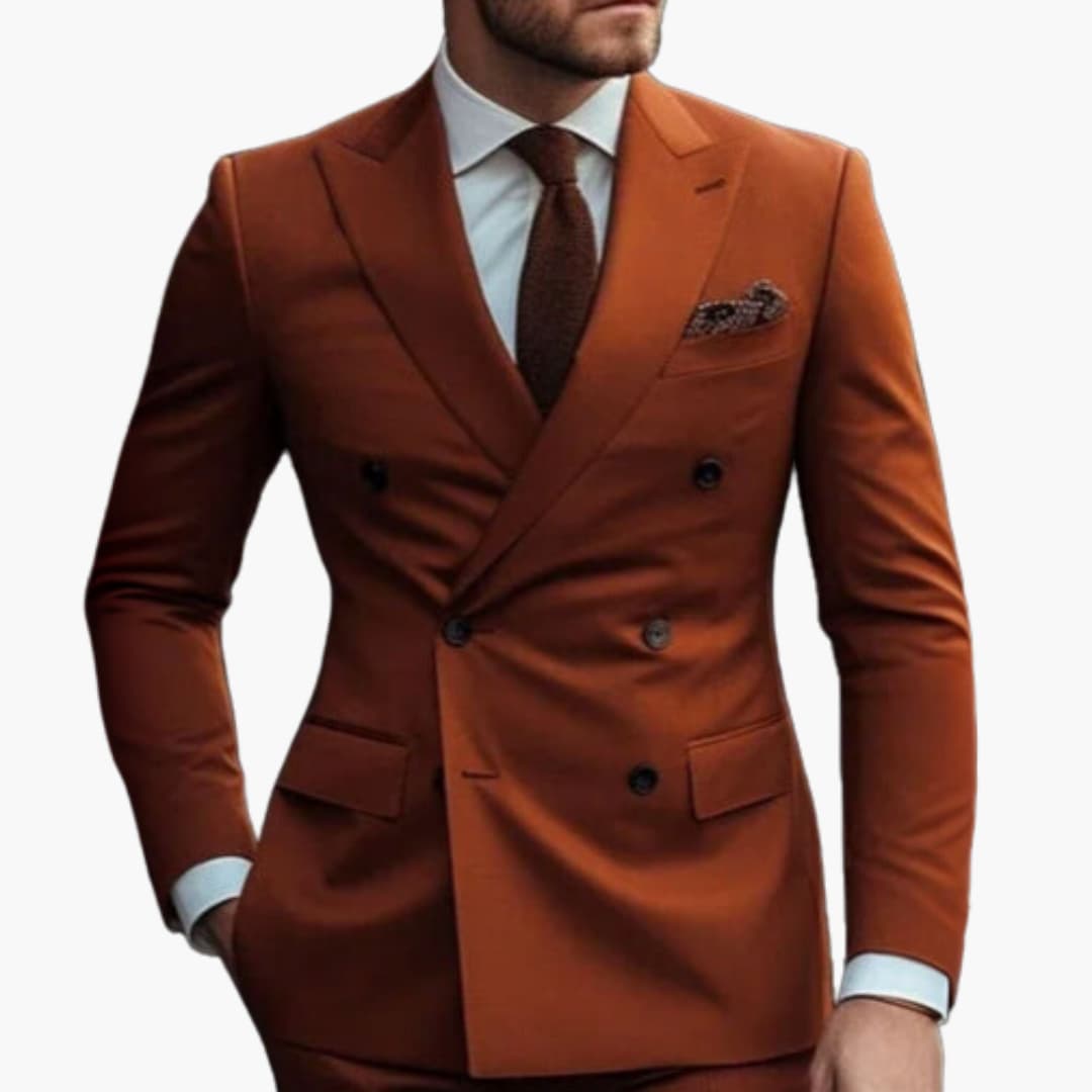 Costume homme deux pièces avec veste croisée et pantalon slim