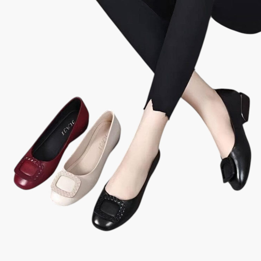 Ballerines Femme avec Semelle Orthopédique et Tige PU