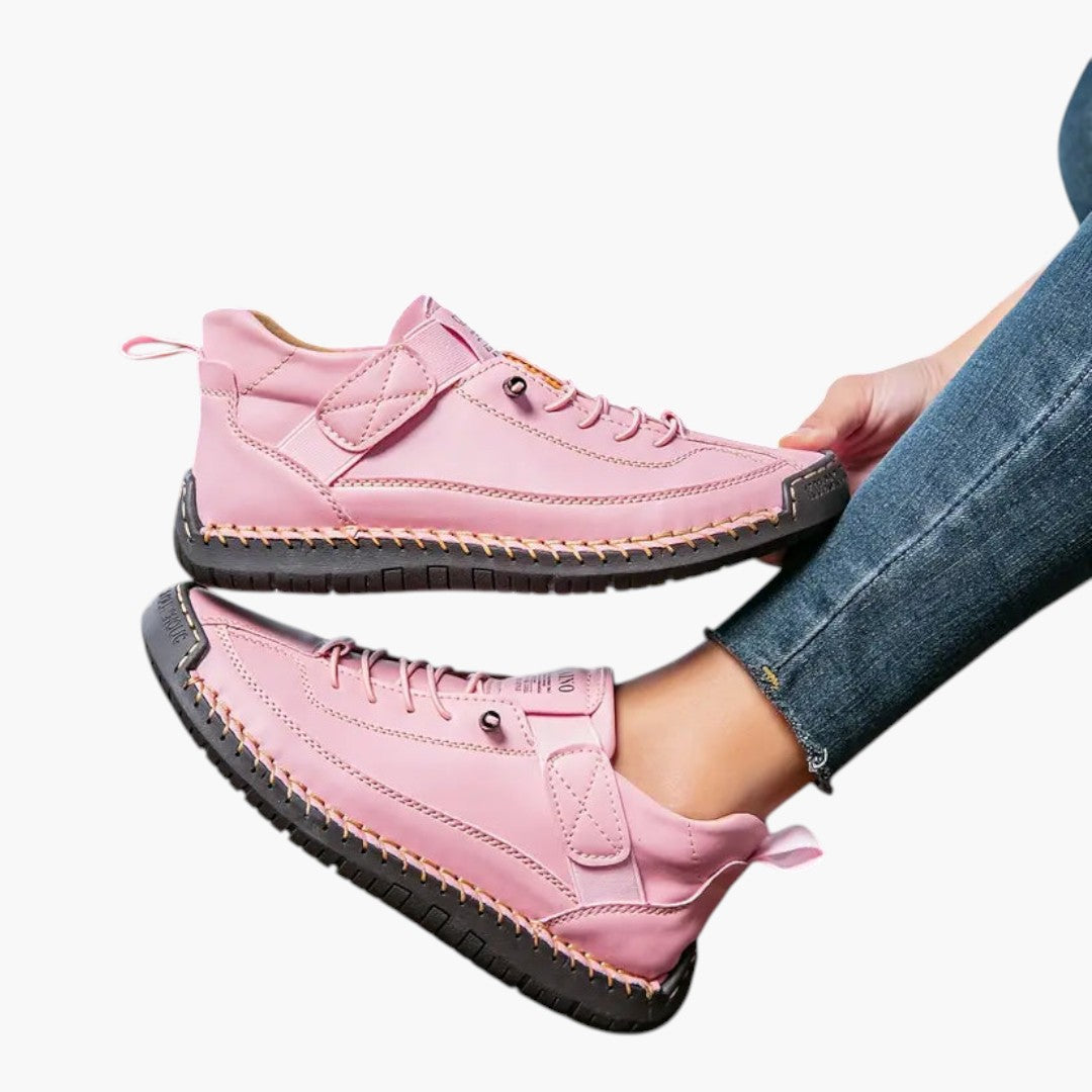 Baskets Confortables Femme a Cuir Respirant et Semelle EVA