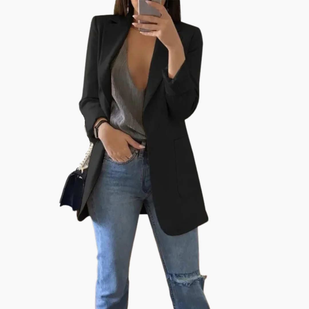 Blazer femme coupe ajustée avec revers cranté pour le bureau