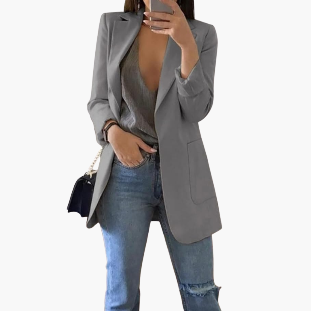Blazer femme coupe ajustée avec revers cranté pour le bureau
