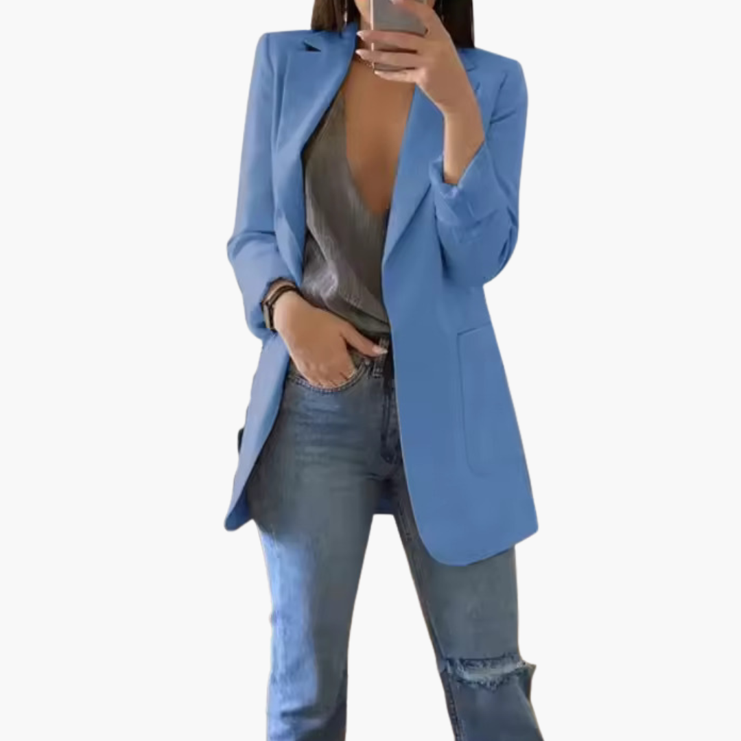 Blazer femme coupe ajustée avec revers cranté pour le bureau