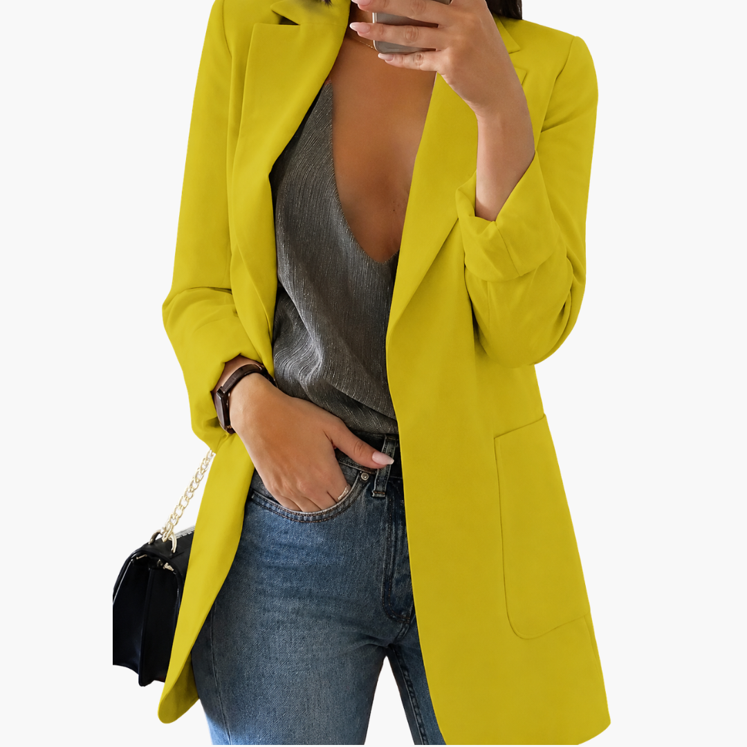 Blazer femme coupe ajustée avec revers cranté pour le bureau