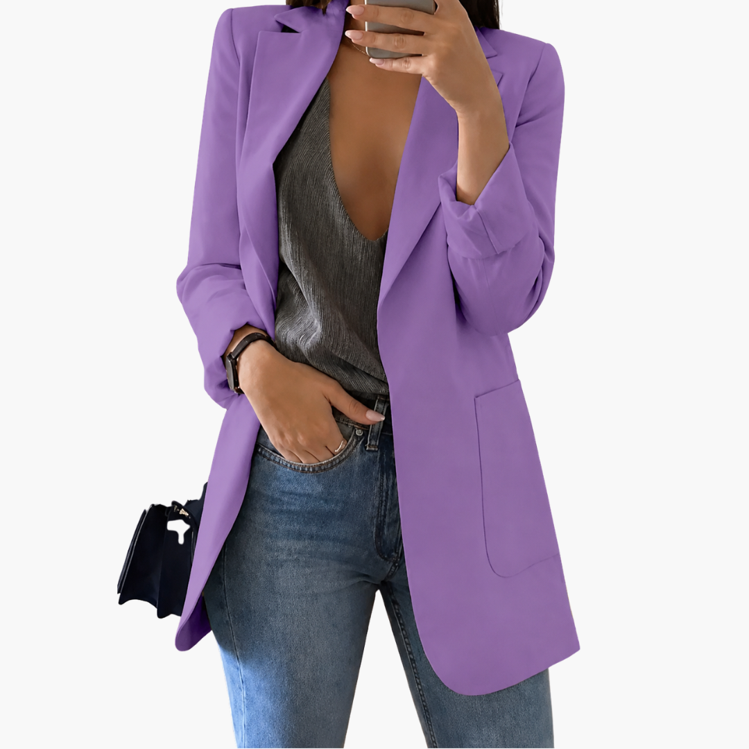 Blazer femme coupe ajustée avec revers cranté pour le bureau