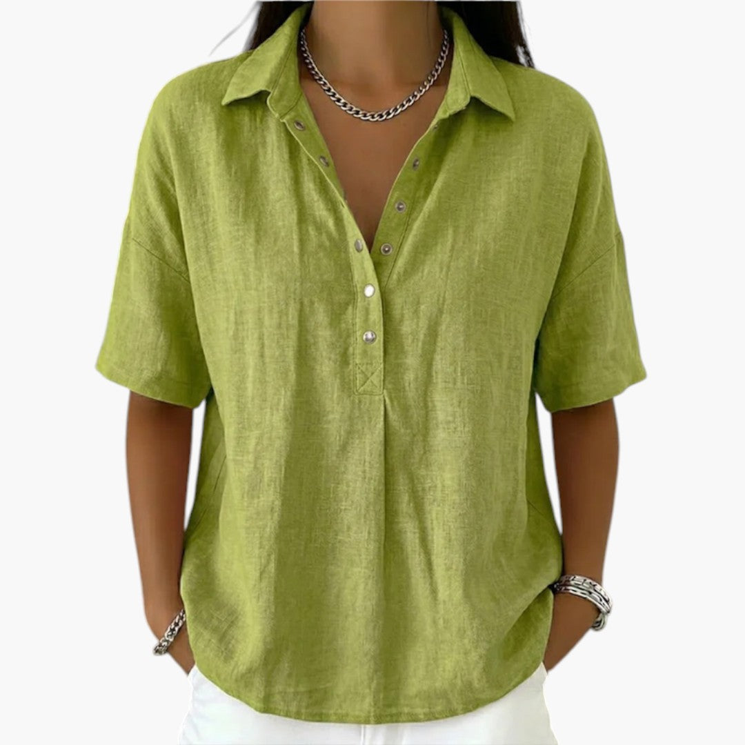 Blouse Femme avec Col Classique et Fermeture Boutonnée