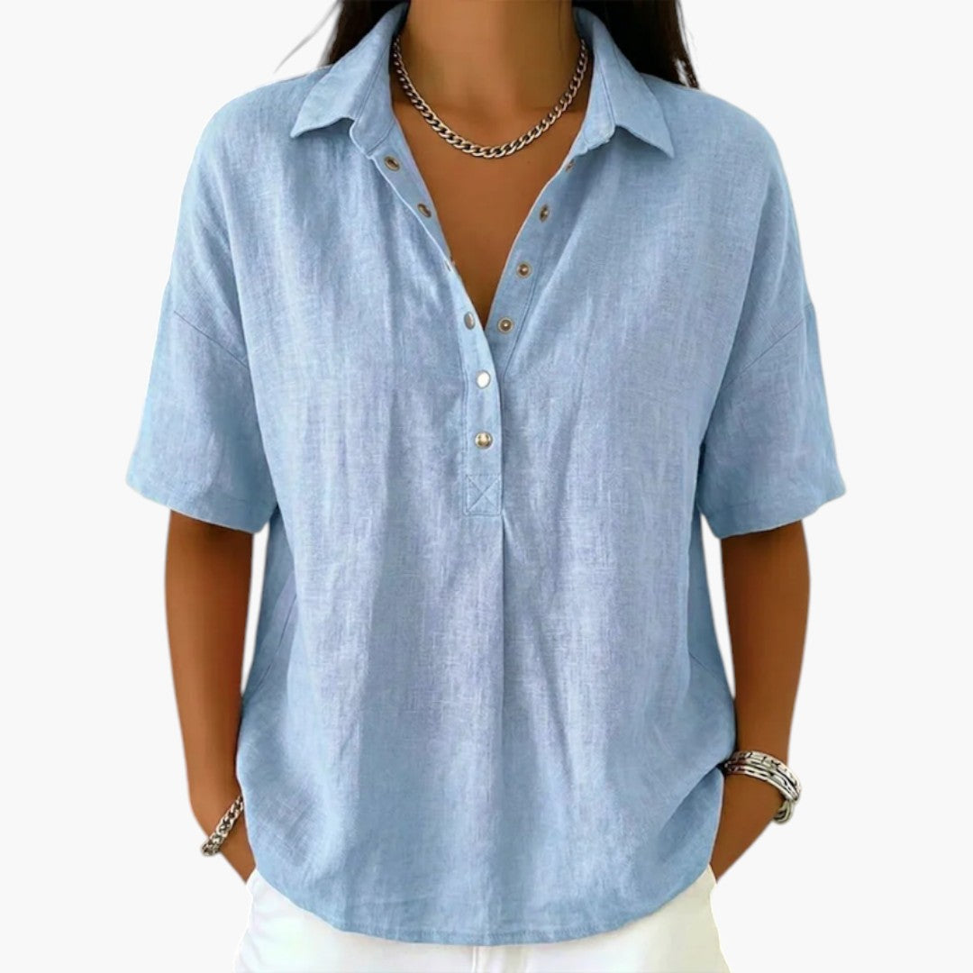 Blouse Femme avec Col Classique et Fermeture Boutonnée