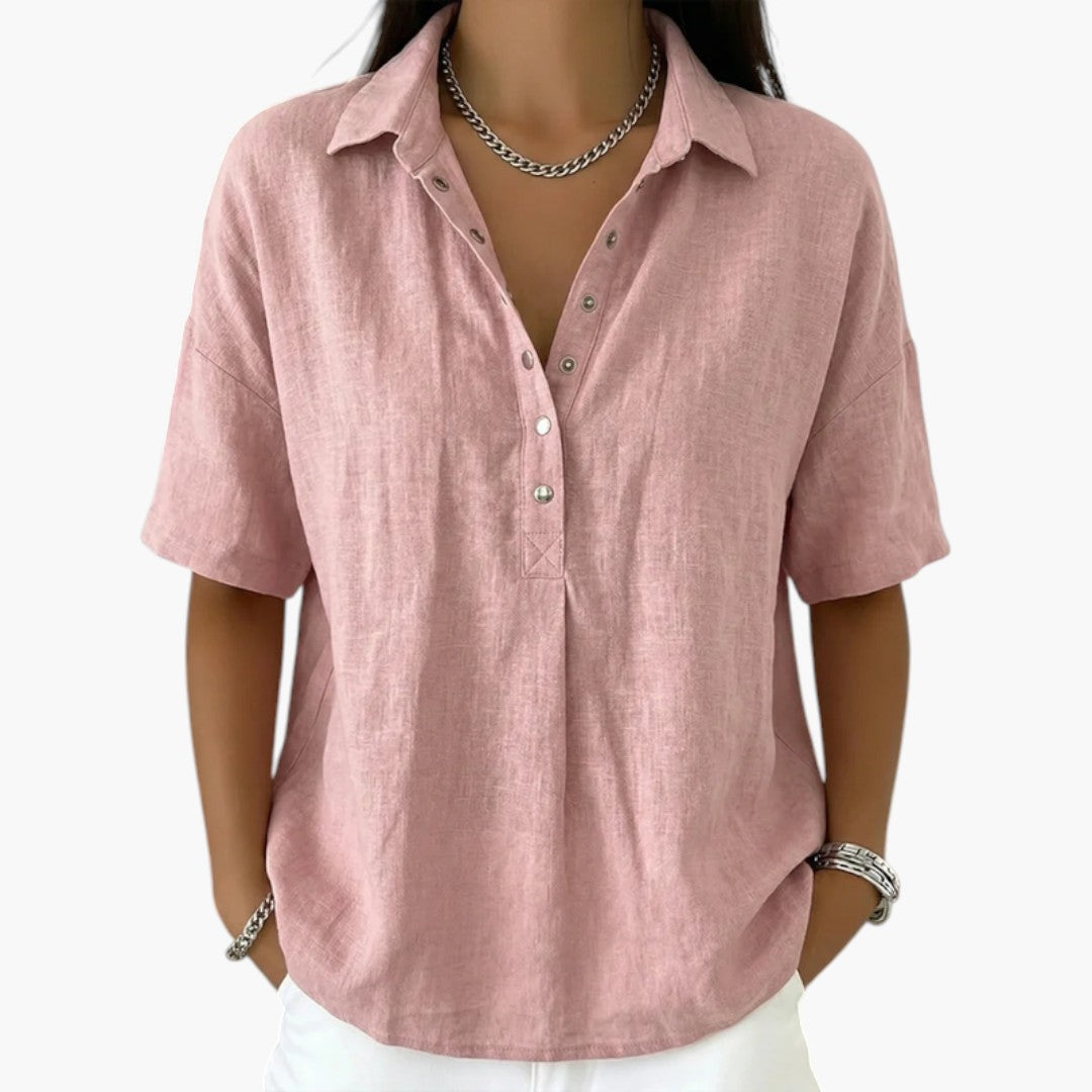 Blouse Femme avec Col Classique et Fermeture Boutonnée