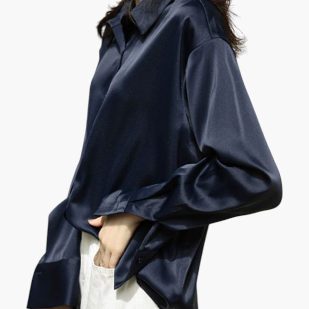 Blouse femme à col avec fermeture boutonnée