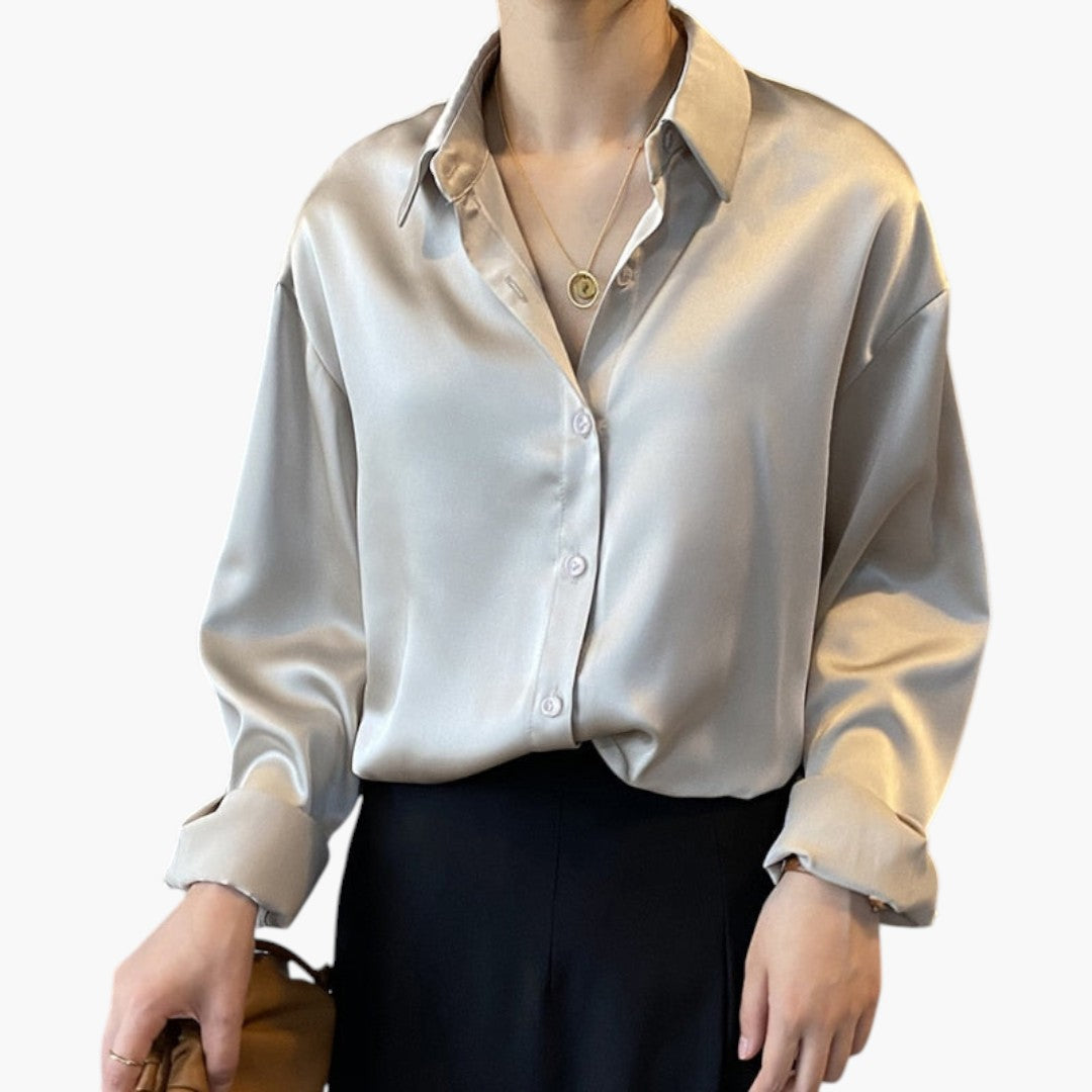 Blouse femme à col avec fermeture boutonnée