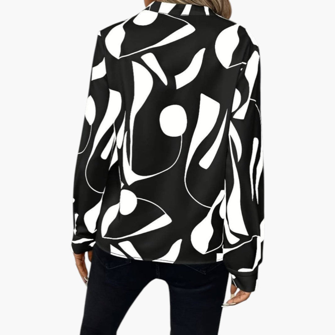 Camicia da donna con scollo a V e maniche lunghe