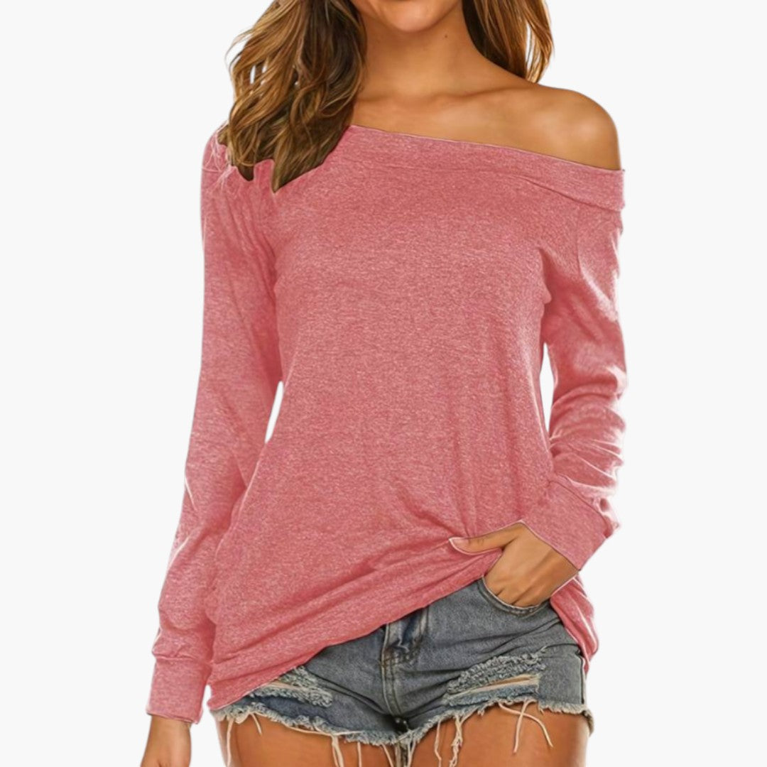 Blouse femme à encolure épaules dégagées