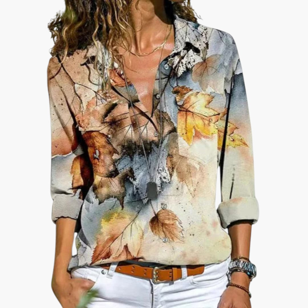 Blouse femme avec col et imprimé floral