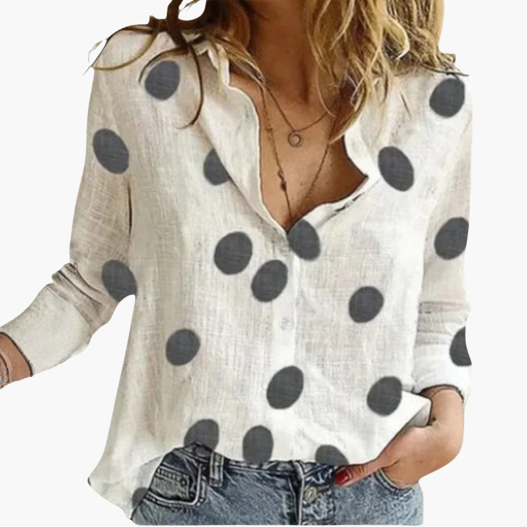 Blouse femme col V à manches longues