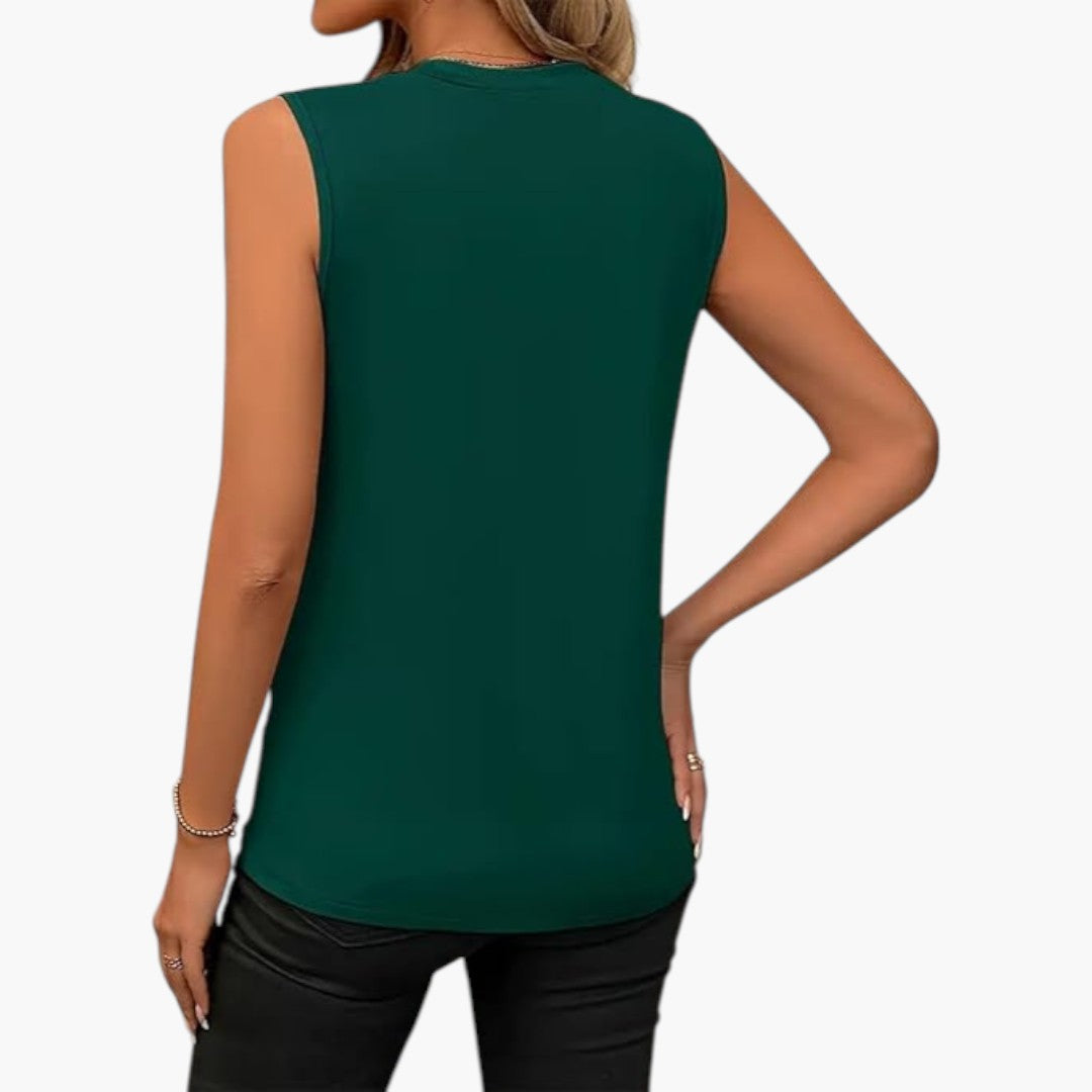 Blouse femme sans manches à encolure ronde