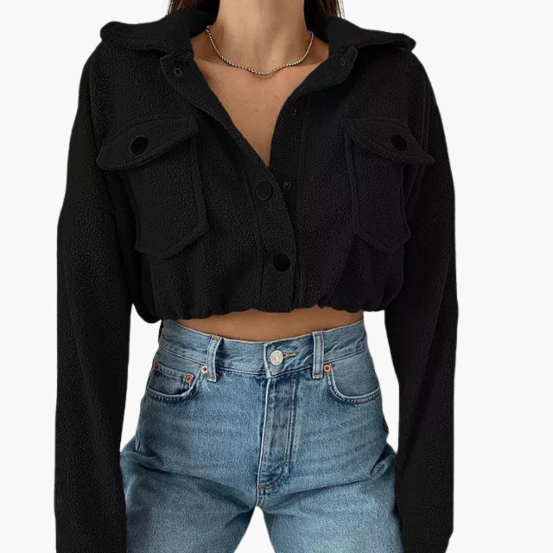 Blouson Bombardier Femme à Boutons Pression