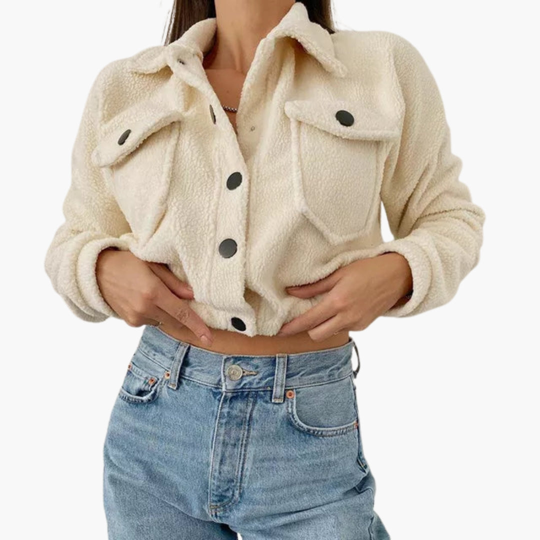 Blouson Bombardier Femme à Boutons Pression