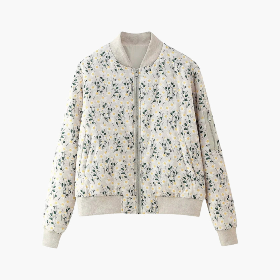 Blouson Bombardier til kvinder med blomsterprint