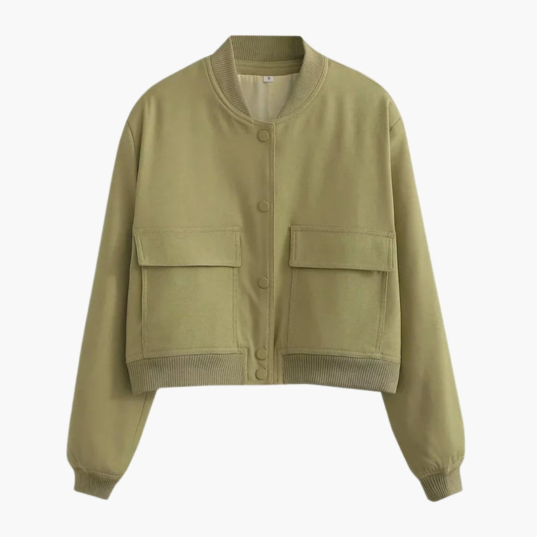Bomber donna con grandi tasche a patta