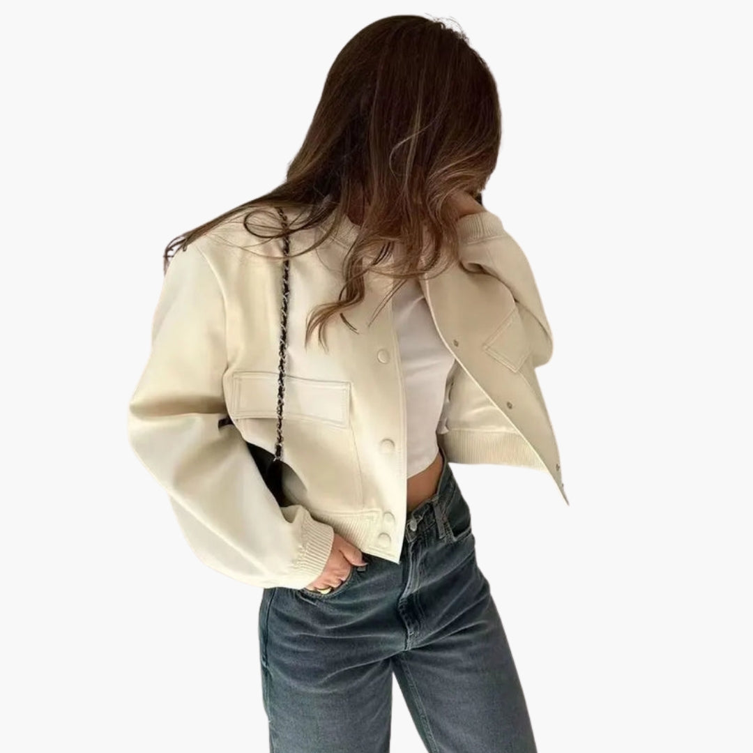 Bomber donna con grandi tasche a patta