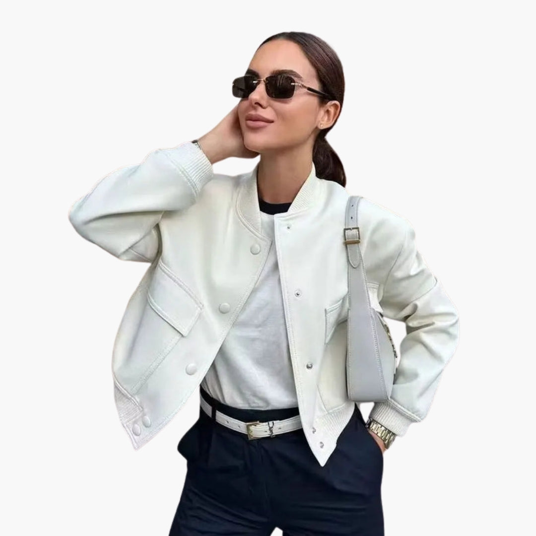 Bomber donna con grandi tasche a patta