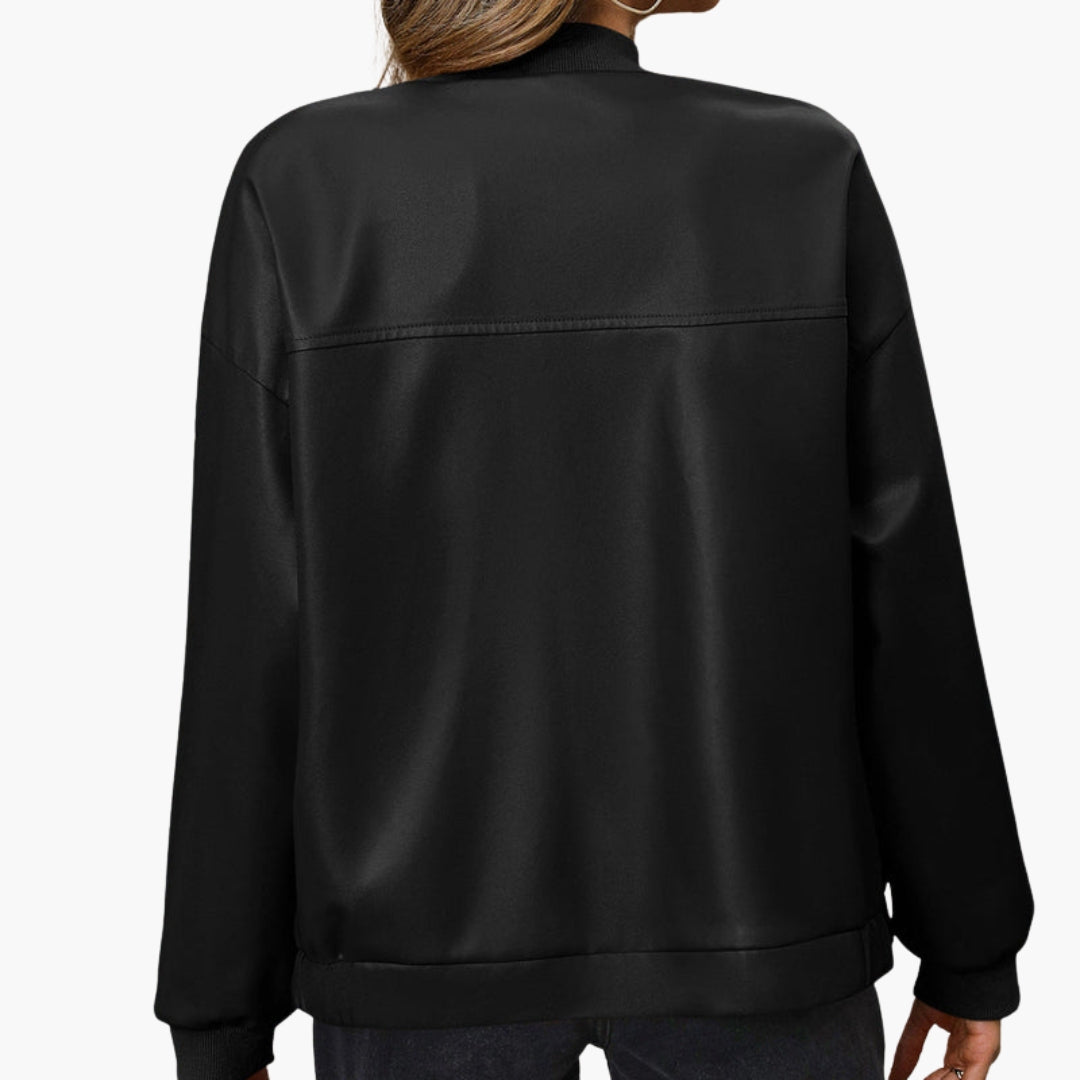 Women's Bomber Jacket with Side Pockets