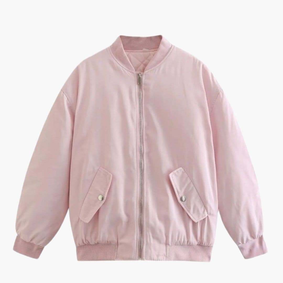 Blouson aviateur oversize pour femme avec fermeture zippée