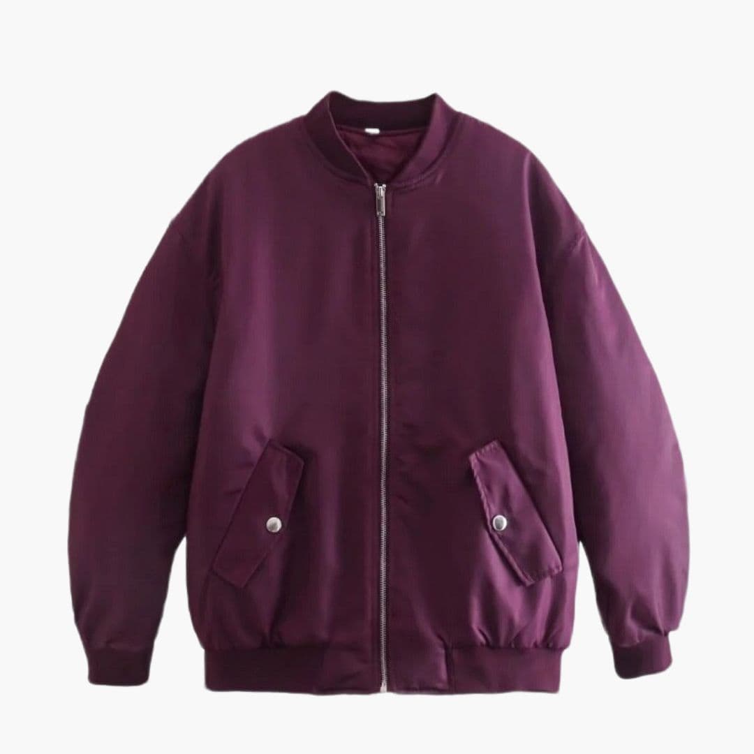 Blouson aviateur oversize pour femme avec fermeture zippée
