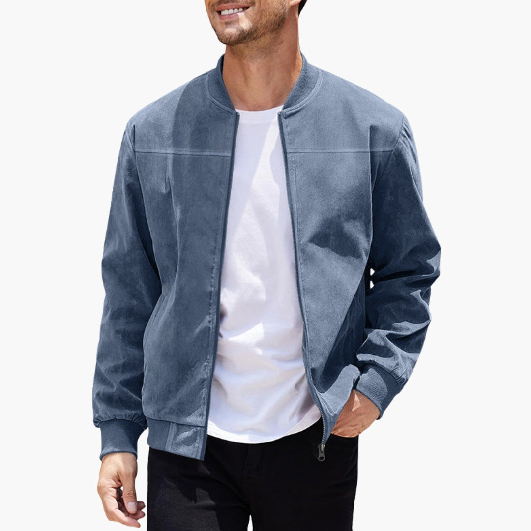 Men's bomber jacket with sporty cut and side pockets