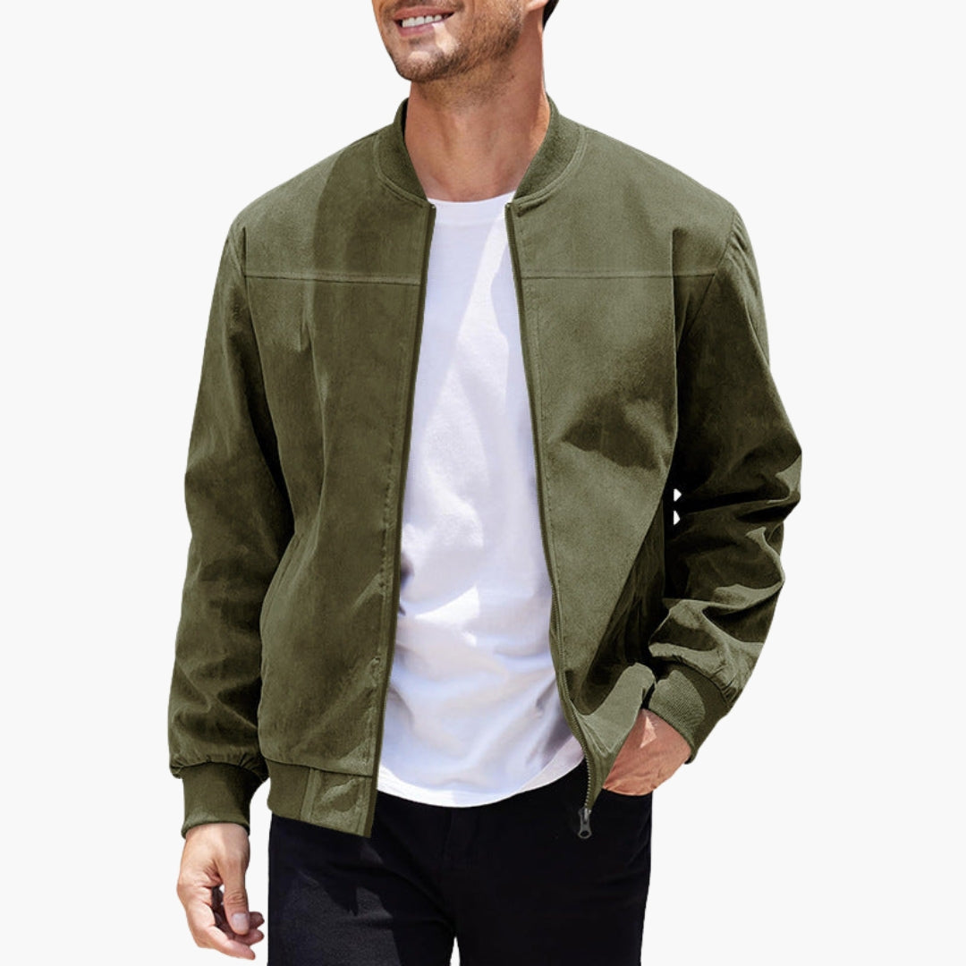 Men's bomber jacket with sporty cut and side pockets