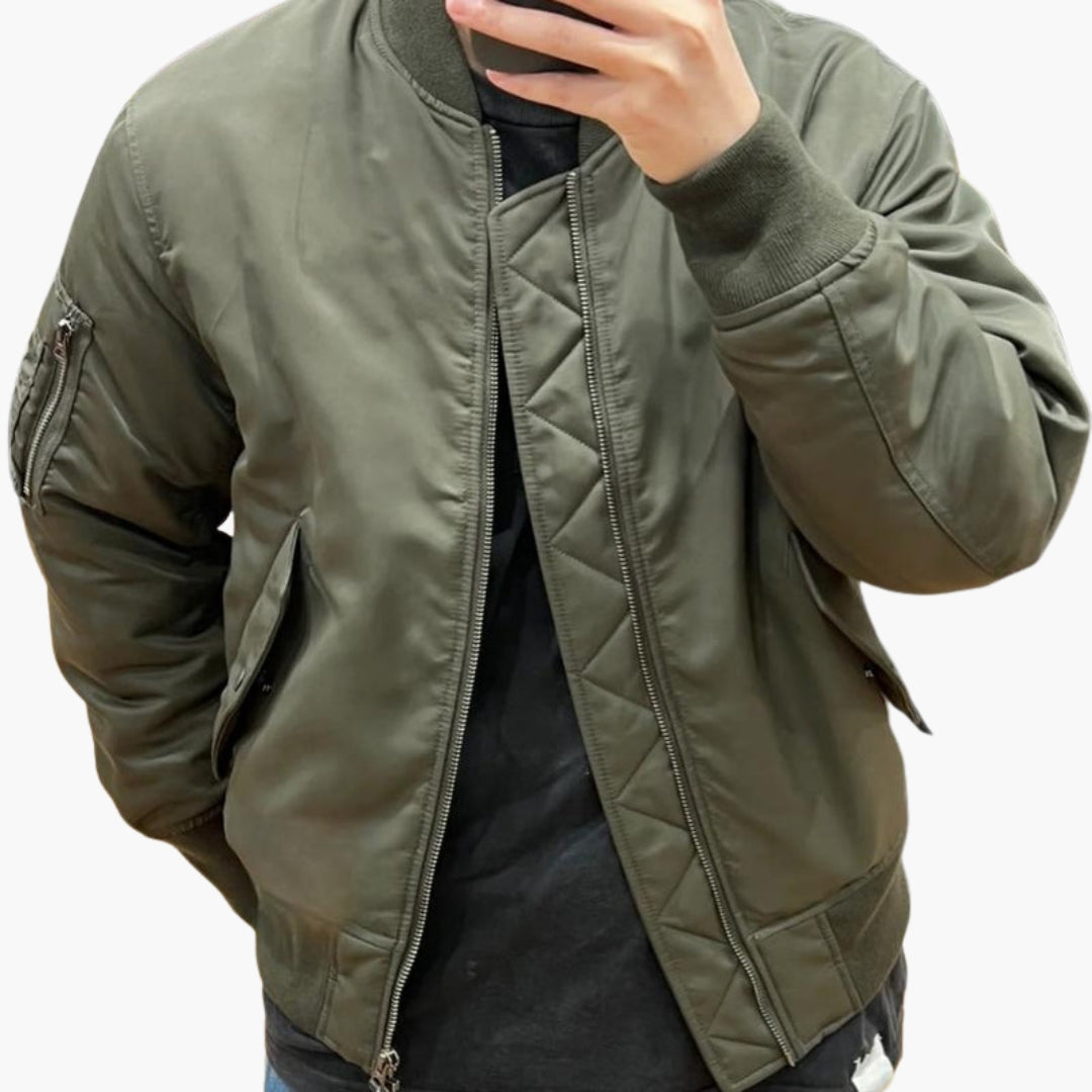Bomber uomo con chiusura lampo e fondo a coste