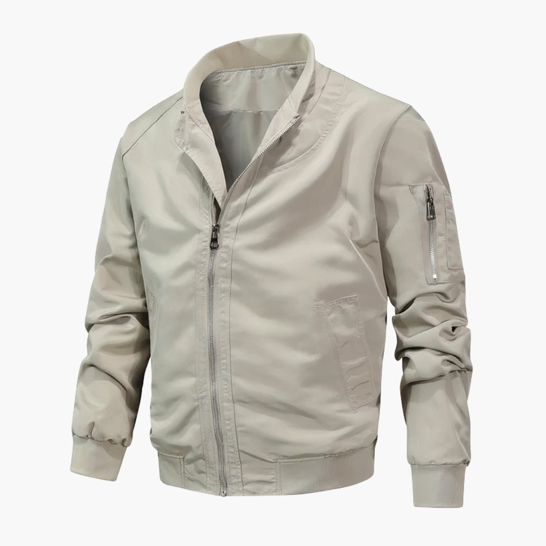 Blouson bomber uomo con fondo a coste e tasche con zip