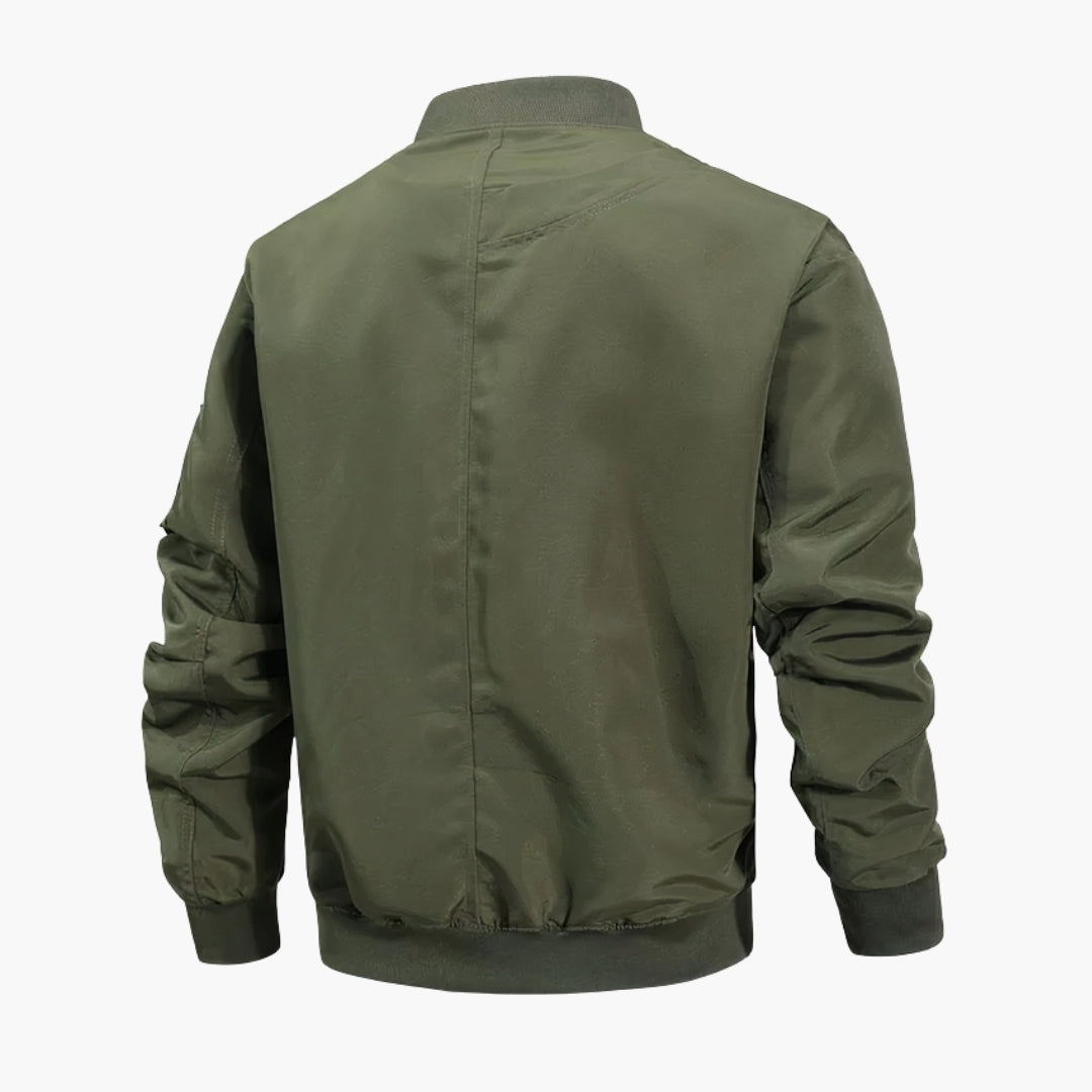 Blouson bomber uomo con fondo a coste e tasche con zip