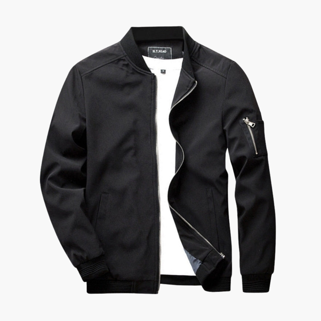 Blouson bomber homme avec poche à fermeture sur la manche