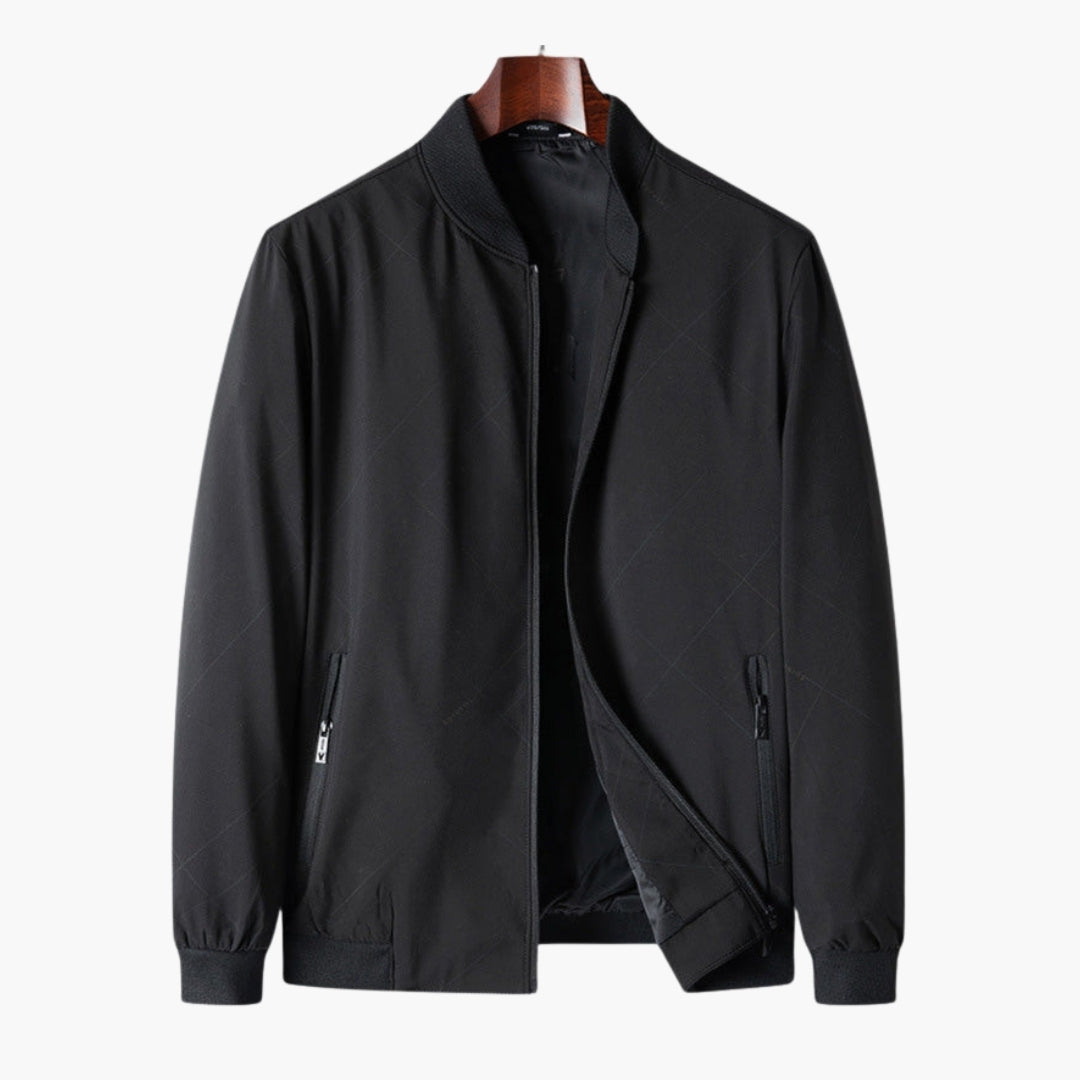 Giubbotto bomber uomo con zip e finiture a coste