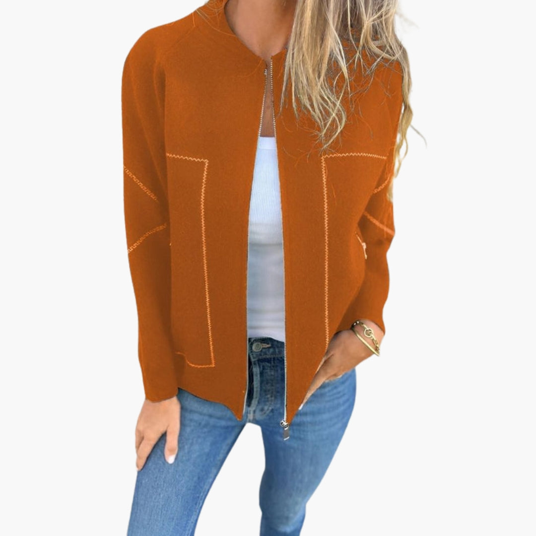 Blouson donna stile bomber con chiusura lampo