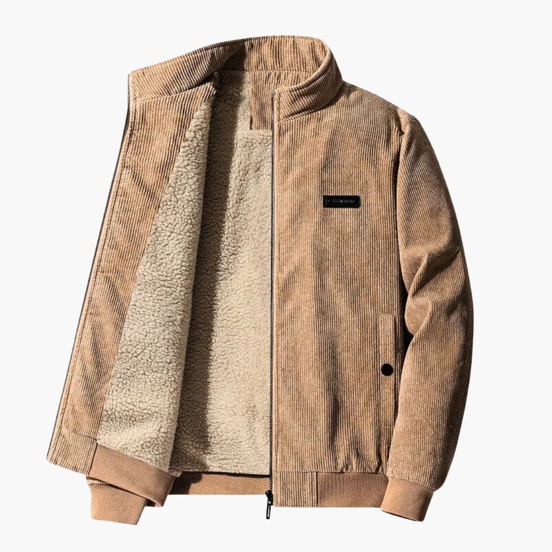 Blouson homme avec col montant et ourlet côtelé