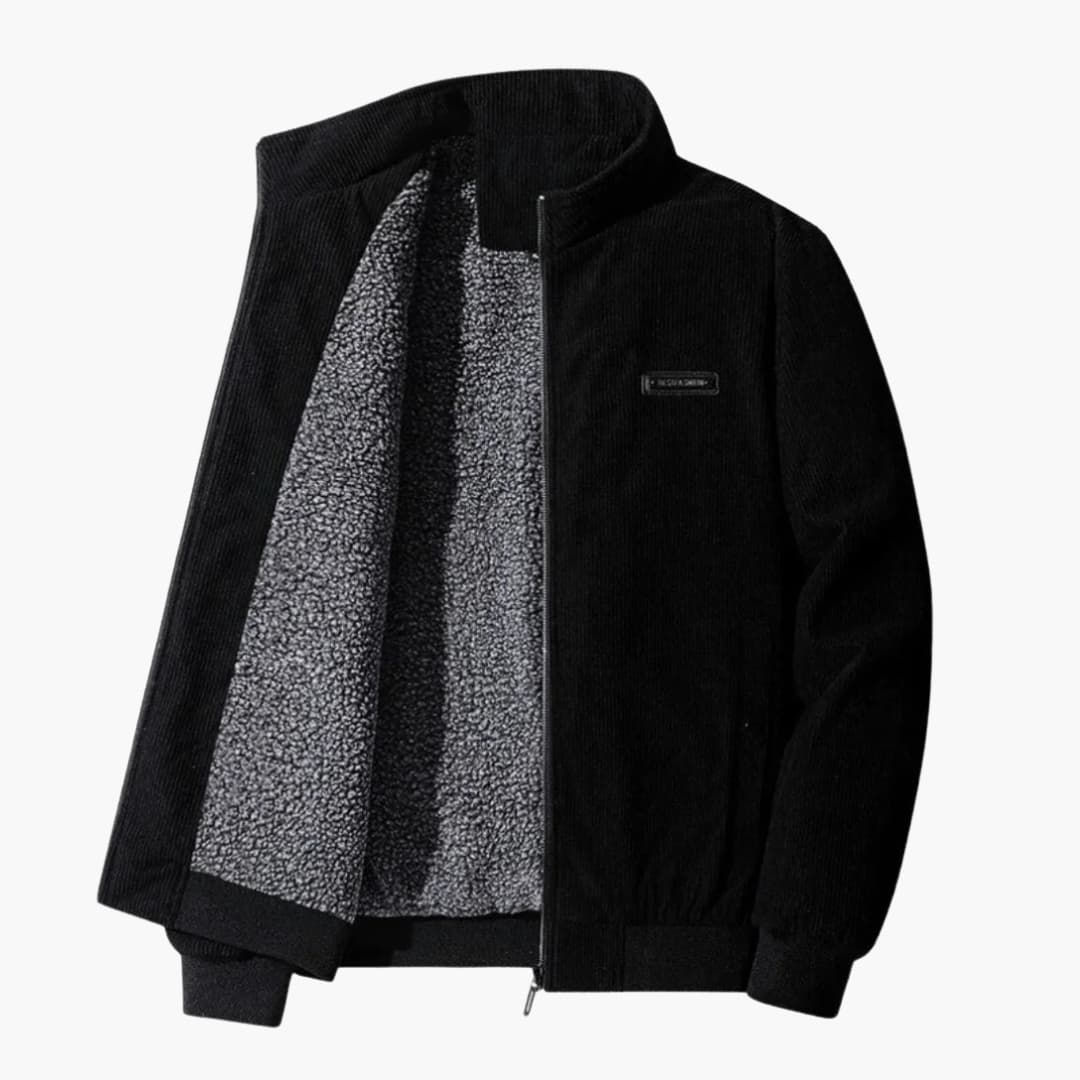 Blouson homme avec col montant et ourlet côtelé