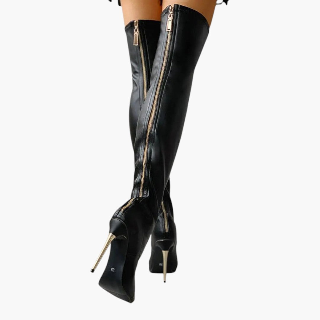 Bottes femmes avec zip et talons fins pour toutes occasions