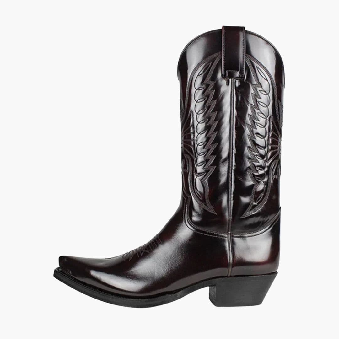 Stivali western donna con gambale ricamato e punta appuntita