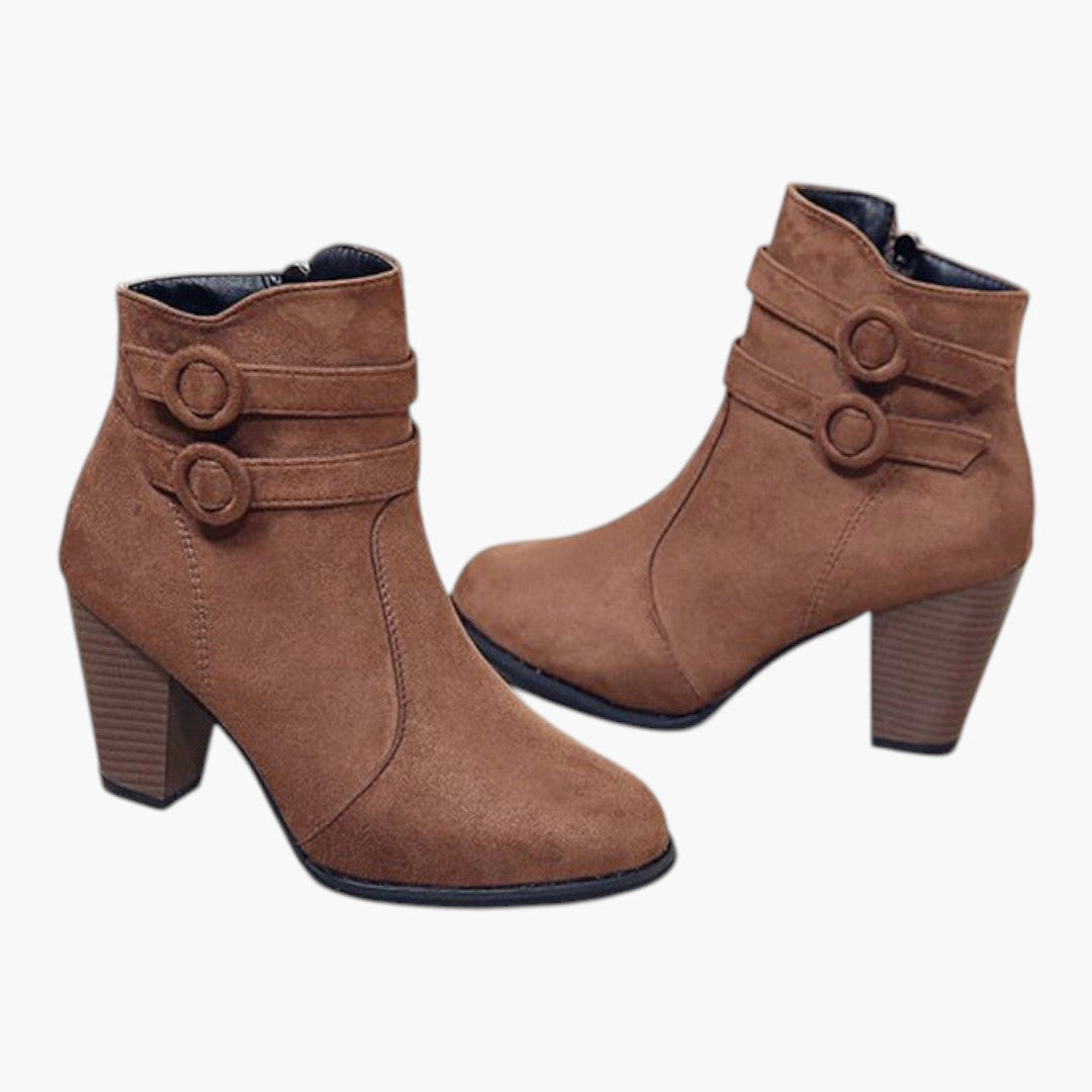 Bottines femmes avec détails de boucle et talons confortables