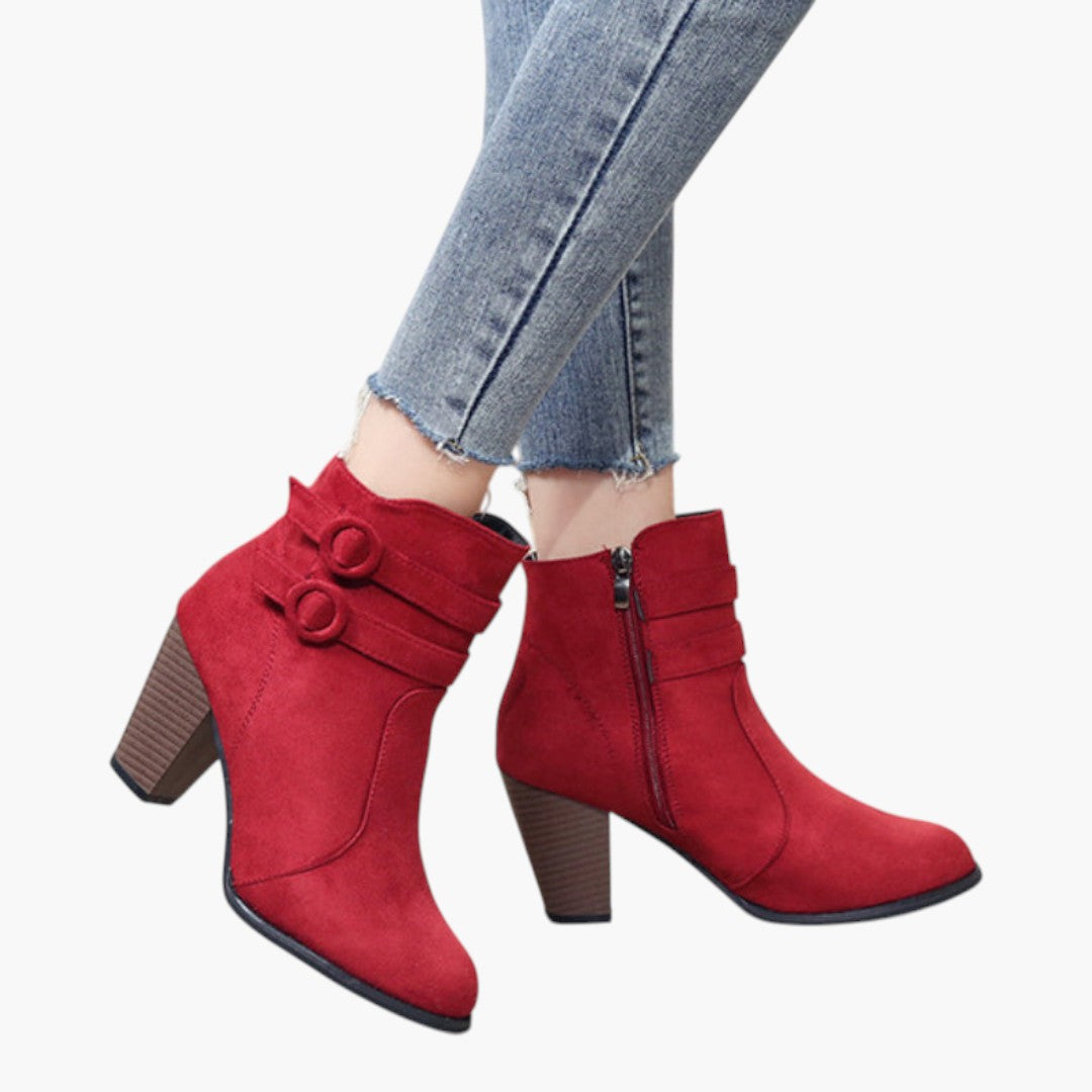 Bottines femmes avec détails de boucle et talons confortables