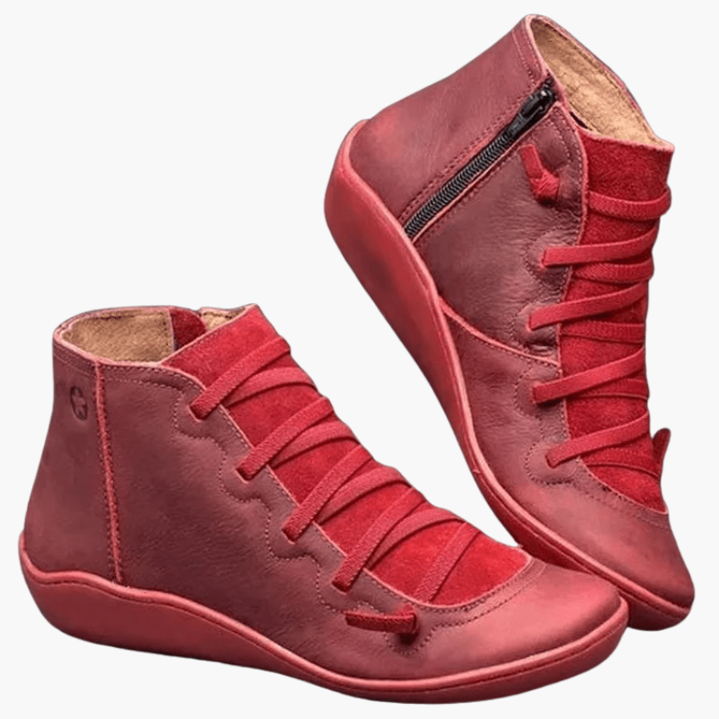 Men's ankle boots with side zipper and lacing